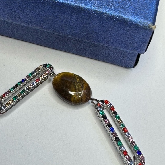 Multi-gemstone Paperclip Bracelet - Picture 4 of 5